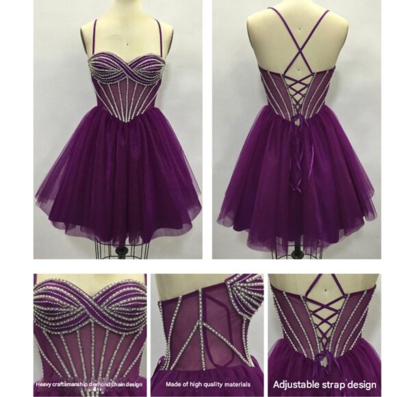 ✨ NEW Beaded Bustier Tulle Mini Dress - Picture 5 of 7